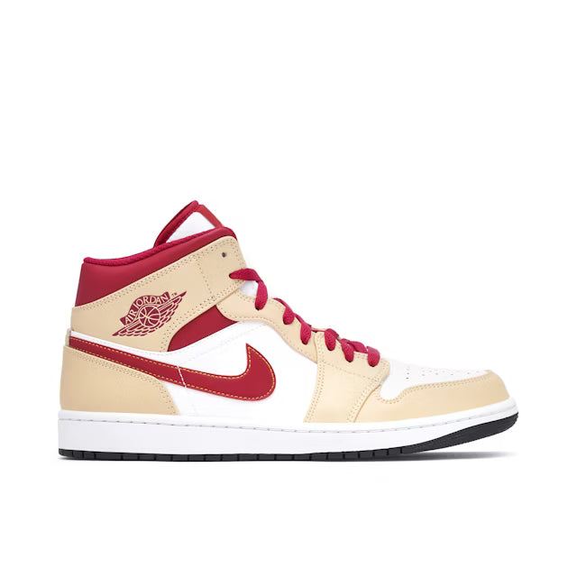 Air Jordan 1 Mid 'Light Curry Cardinal Red'