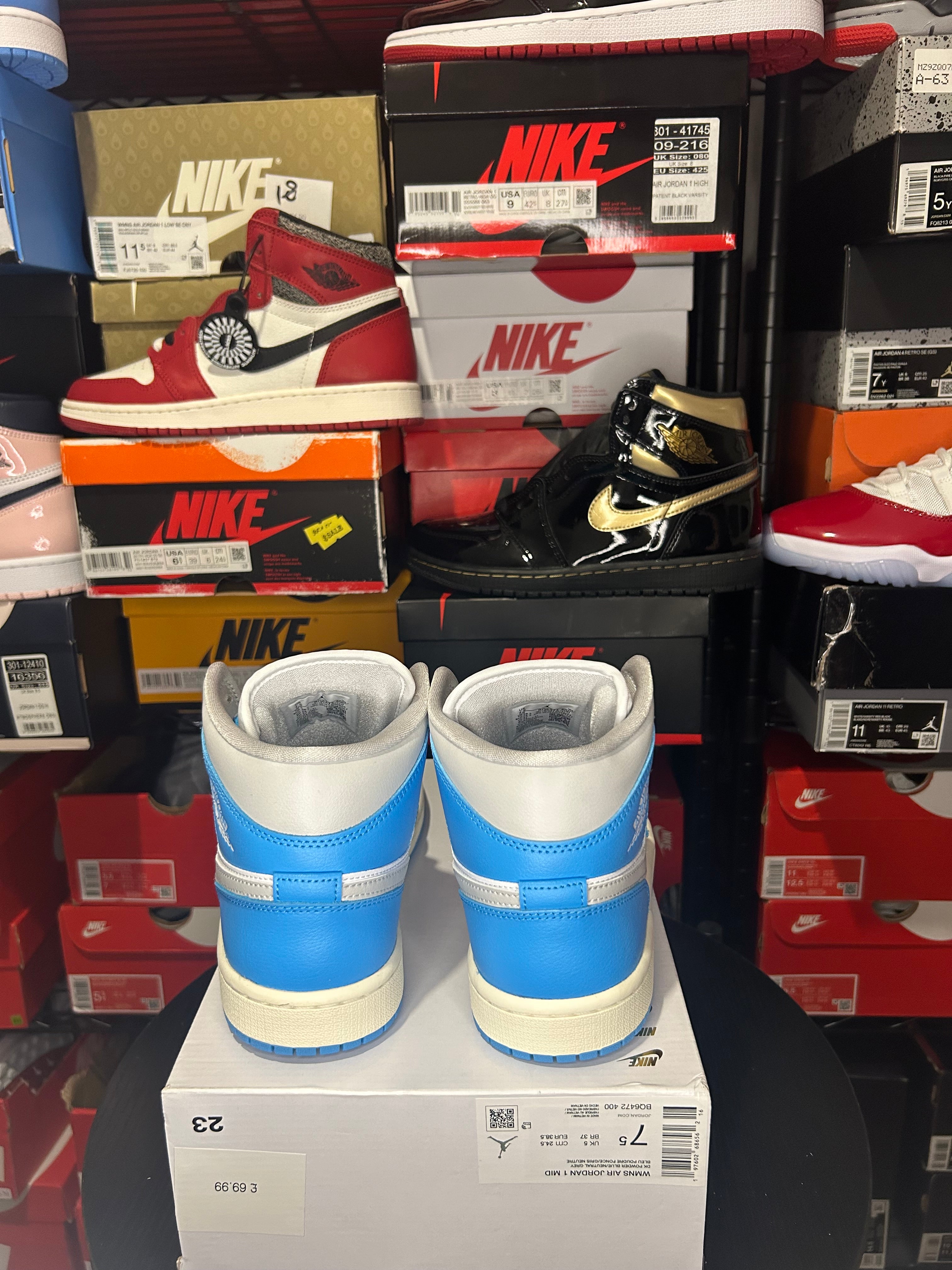 Air Jordan 1 Mid ‘Powder Blue/Neutral Grey’ No Box Lid