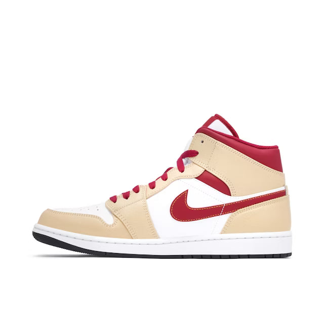 Air Jordan 1 Mid 'Light Curry Cardinal Red'