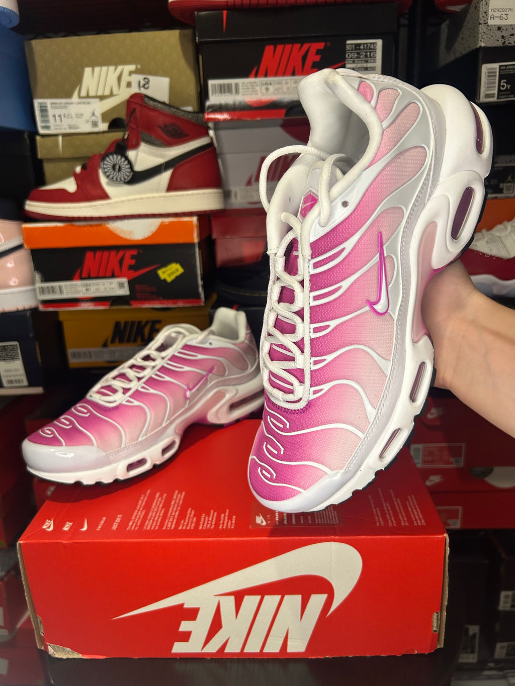 Nike Air Max Plus TN ‘White/Fire Pink’ No Box Lid
