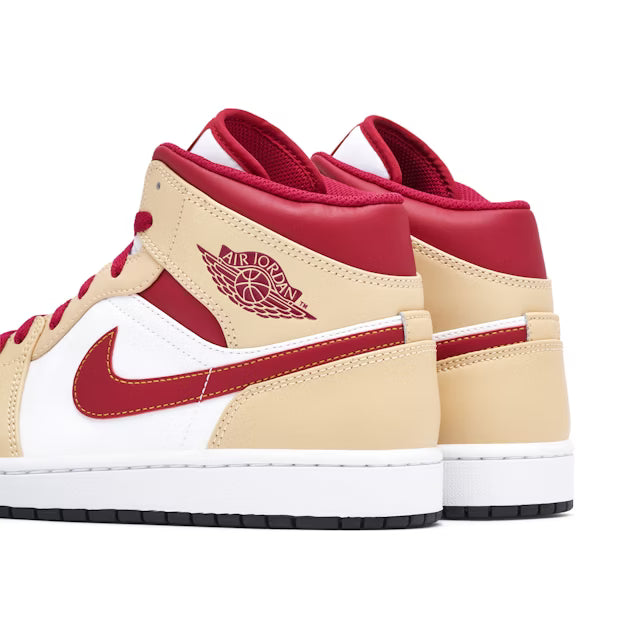 Air Jordan 1 Mid 'Light Curry Cardinal Red'