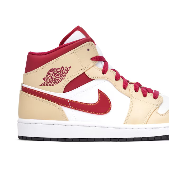 Air Jordan 1 Mid 'Light Curry Cardinal Red'